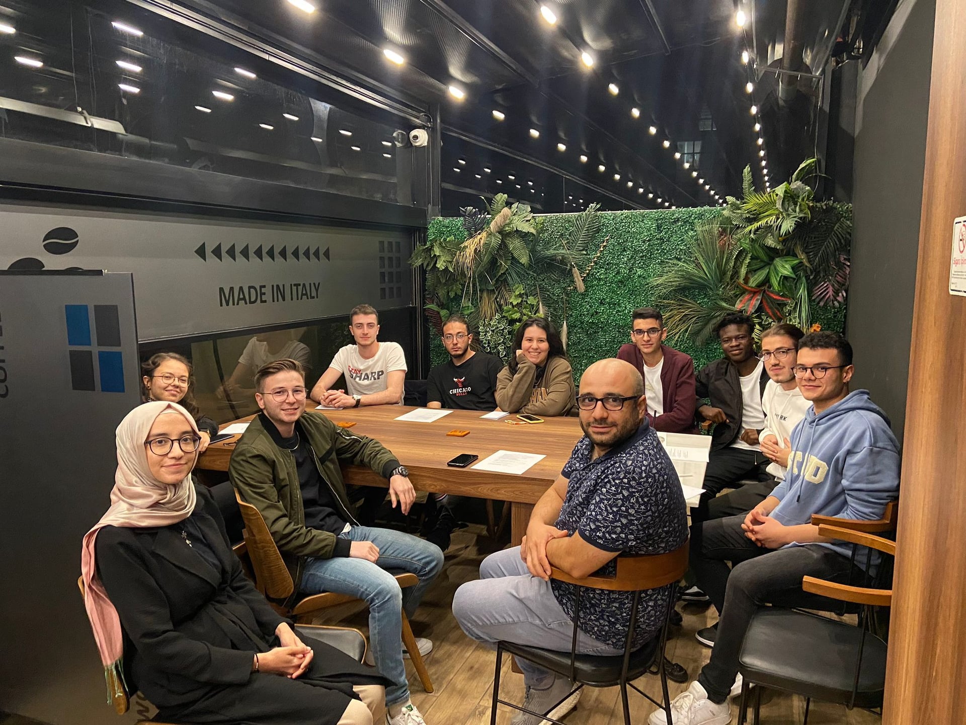 Robotics startup team meeting